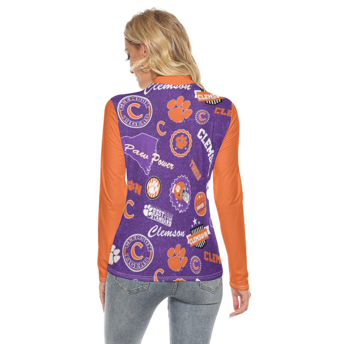 Clemson - Tigers Women's Stretchable Turtleneck Top - ACC football apparel varsity sportswear product image 4.0