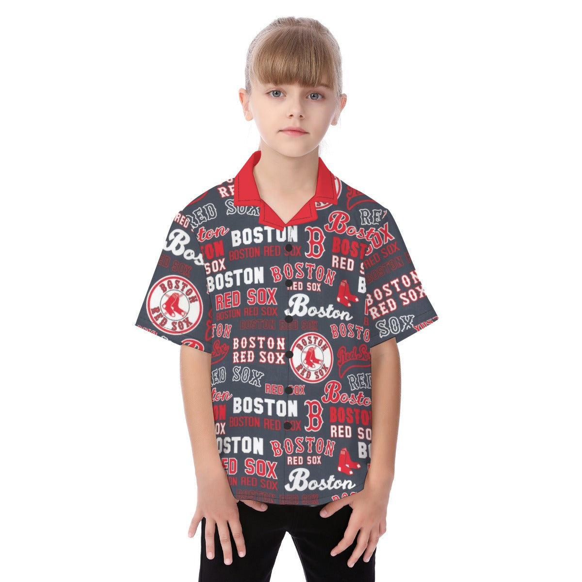 Boston Red Sox Kid's Hawaiian Vacation Shirt boston red sox baseball fan apparel game day outfit
