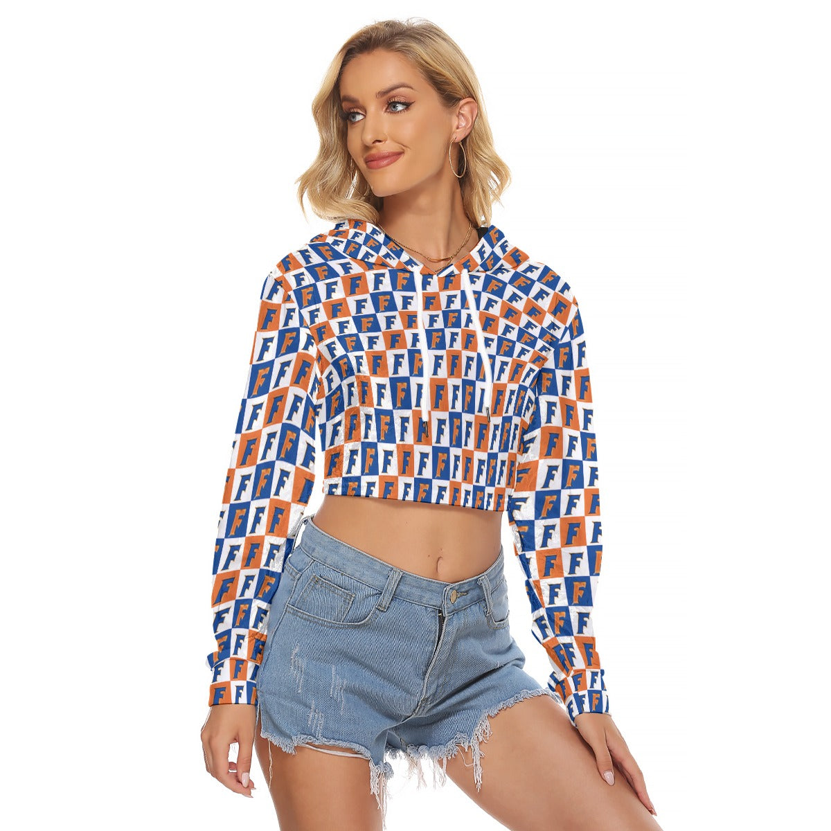 Florida - Gators Women's Crop Top Hoodie|Velvet - college football fan apparel sportswear product image 3.0