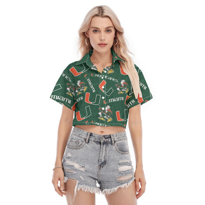 Miami Hurricanes Women's Cropped Shirt - ACC football apparel varsity sportswear product image 1.0