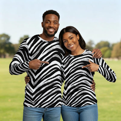 Las Vegas Football Zebra Long Sleeve T-Shirt – Black and White Game Day Streetwear – nfl fan apparel, casual fan outfit, image 1.0