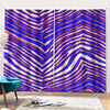 Dark Slate Blue Buffalo football Curtains with Hooks (Large Size) – Red Blue White Zebra Game Day Style