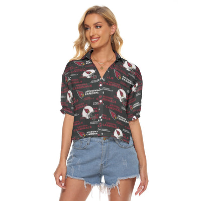 Arizona Cardinals Women's V-neck Shirts red white football outfit back view