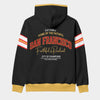 Dark Slate Gray San Francisco Faithful and Resilient Hoodie Black Gold Retro Football Streetwear Pullover Sweatshirt