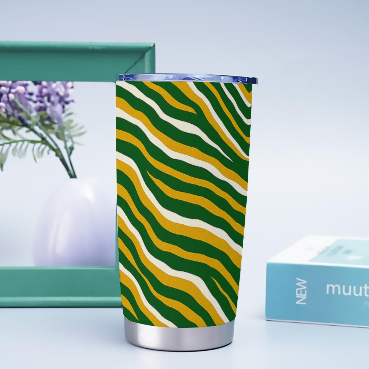 Green Bay football yellow green zebra Tumbler 20oz