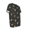 new-orleans-saints-short-sleeve-t-shirt black gold football close-up design detail