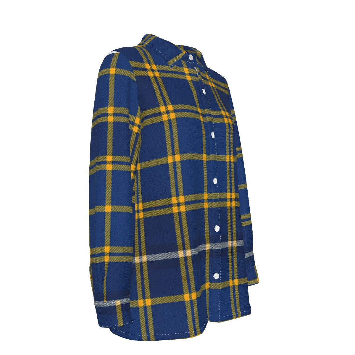west virginia mountaineers tartan plaid blue gold women's elastic-back shirt blue gold tartan plaid mountaineers game day fashion