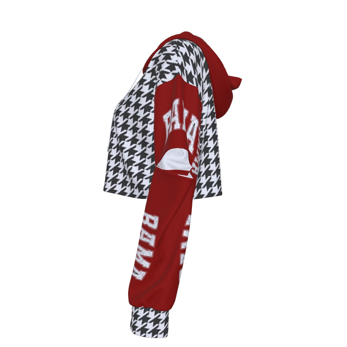 White Smoke Alabama Football Women's Heavy Fleece Hoodie With Hollow Out Sleeve