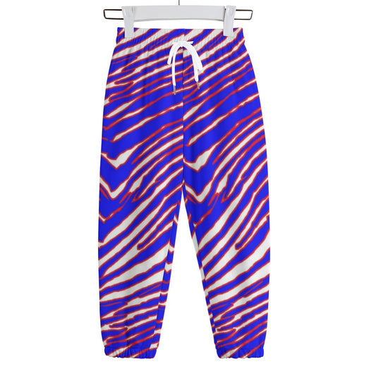 Buffalo Football Kid's Sweatpants | 310GSM Cotton – Red Blue White Zebra Game Day Style
