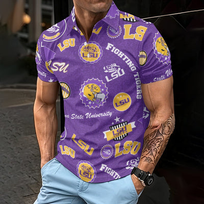 Louisiana Tigers Men's Polo Shirt - Baton Rouge football tee varsity sportswear product image 1.0