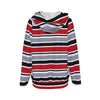 Ohio State - Buckeyes Striped Women's Hoodie With Double Hood White game day varsity apparel