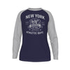 New York Baseball Raglan Long Sleeve Shirt – Navy and Light Gray Varsity Athletic Tee Est. 1903 – game day outfit, sportswear style, image 1.0