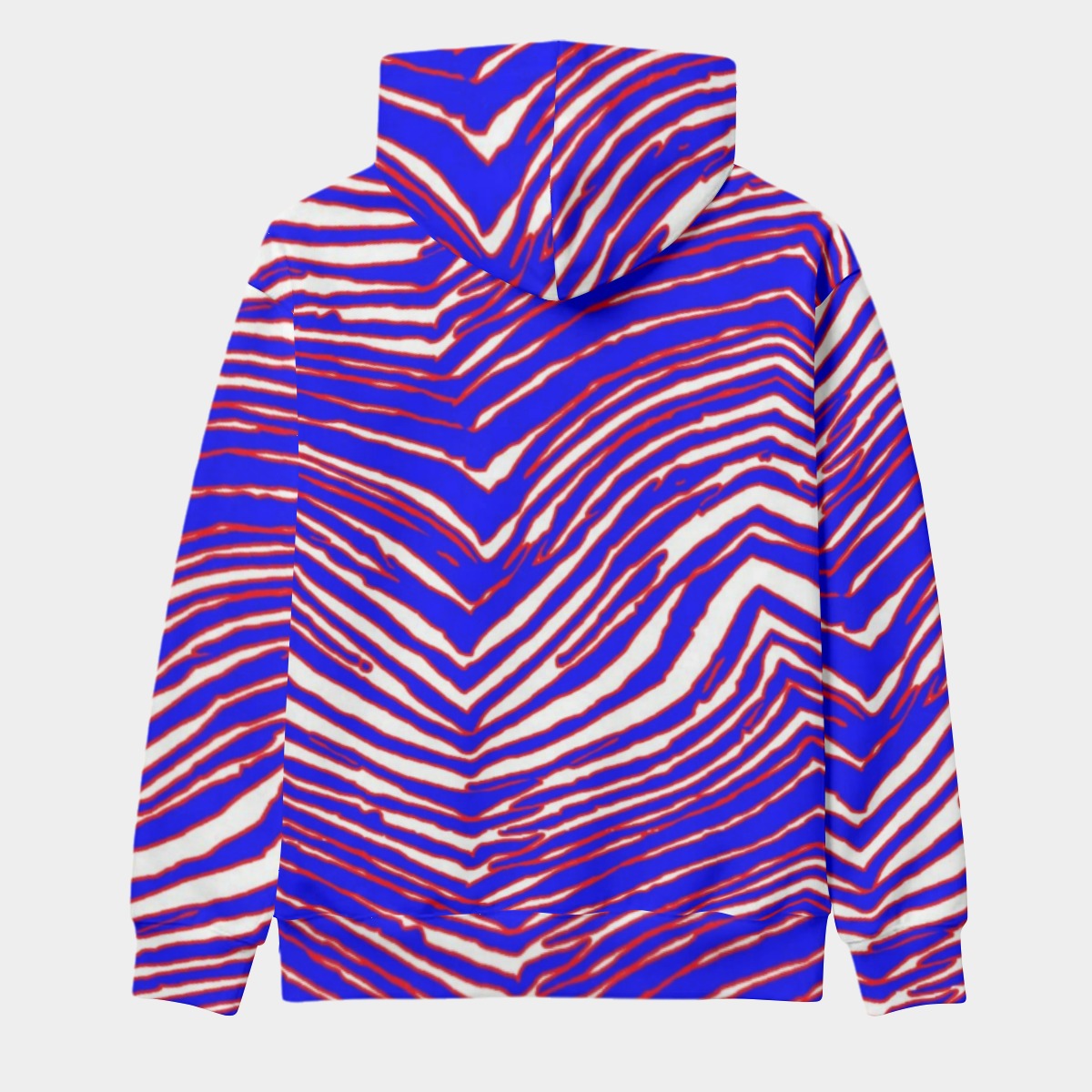 Buffalo Pullover Hoodie – Red Blue White Zebra Game Day Style