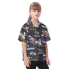 baltimore-ravens-kids-hawaiian-vacation-shirt purple black football outfit detail
