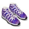 White Smoke Men's High Top Basketball Shoes – Red Blue White Zebra Game Day Style