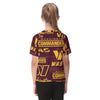 washington-commanders-kids-t-shirt burgundy gold football outfit side view