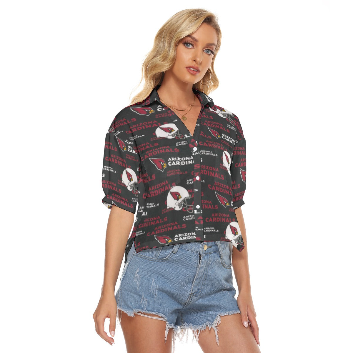 arizona-cardinals-womens-v-neck-shirts red white football outfit detail
