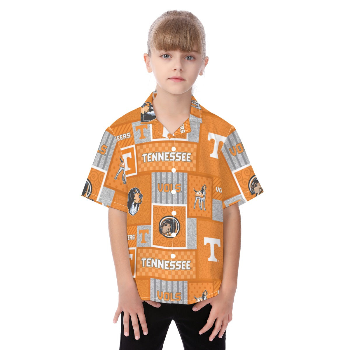 Tennessee Volunteers Kid's Hawaiian Vacation Shirt - college football fan gear varsity sportswear product image 1.0