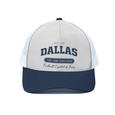 Dallas Lone Star State Football Trucker Hat With White Half-mesh – lightweight game day shirt, nfl fan apparel, image 1.0