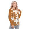 Texas at Austin - Longhorns Women's Raglan Sleeves U-Shaped Hem Long Sleeves Blouse White varsity sports apparel