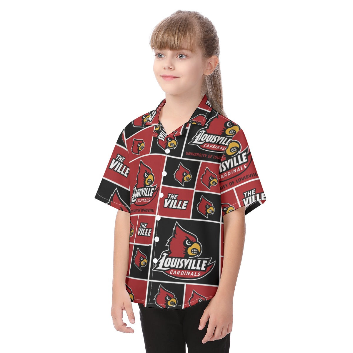 Louisville Cardinals Kid's Hawaiian Vacation Shirt varsity sportswear product image 3.0
