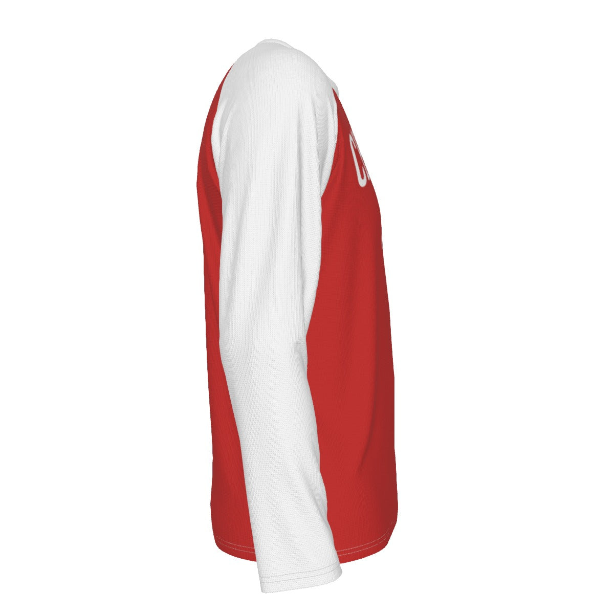 White Smoke Chicago Men in Red Shirt – Red and White Long Sleeve Raglan Game Day Tee