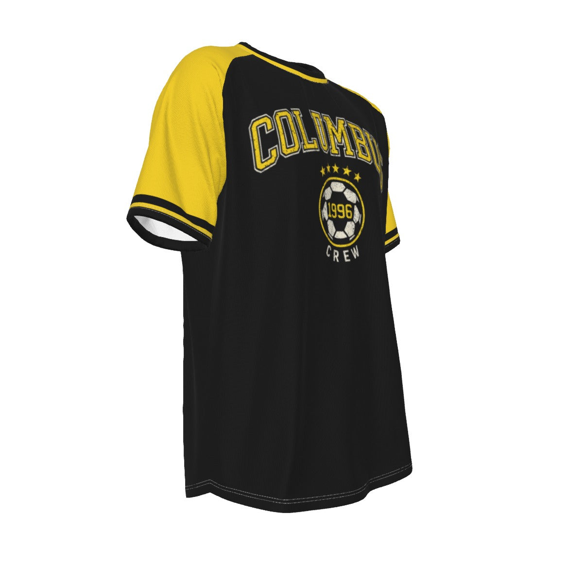 Black Columbus Crew 1996 Soccer Shirt – Black and Yellow Retro Soccer Fan T Shirt