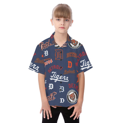 Detroit Tigers Kid's Hawaiian Vacation Shirt detroit tigers baseball fan apparel game day outfit