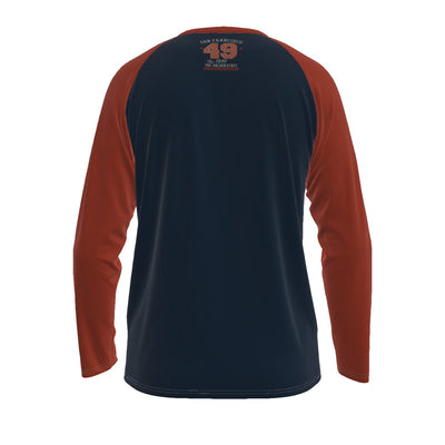 Dark Slate Gray San Francisco 49 Heritage Raglan Long Sleeve Shirt – Golden State 1849 Sports Style