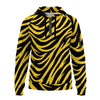 Pittsburgh Football Yellow Black Zebra Men’s Fleece Half-Zip Hoodie With Arm Pockets – Game Day Stre – game day outfit, nfl fan apparel, image 1.0