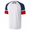 White Smoke Boston Varsity T-Shirt – White, Navy Blue and Red Athletic Streetwear Graphic Tee