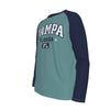 Slate Gray Tampa Florida FL Teal and Navy Long Sleeve Shirt Men Varsity Raglan Tee