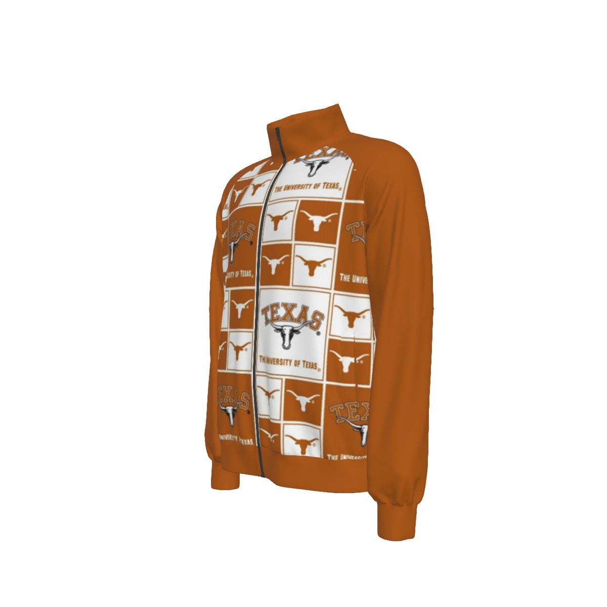 White Smoke Texas at Austin - Longhorns Raglan-Sleeve Stand Collar Jacket