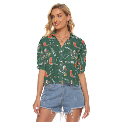 Miami Hurricanes Women's V-neck Shirts - ACC football apparel varsity sportswear product image 1.0