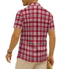 White Smoke Alabama Football Silk Shirt Men – Crimson Plaid Short Sleeve Game Day Style