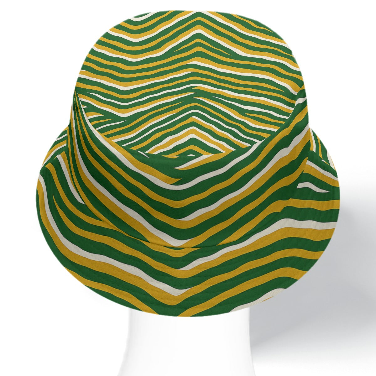 White Smoke Green Bay Football Yellow Green Zebra Double-Side Printing Bucket Hat – Game Day Streetwear