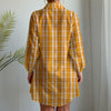 Tennessee Volunteers Orange White Plaid Womens Long Sleeve Shirt Dress 1 orange white plaid women fashion apparel