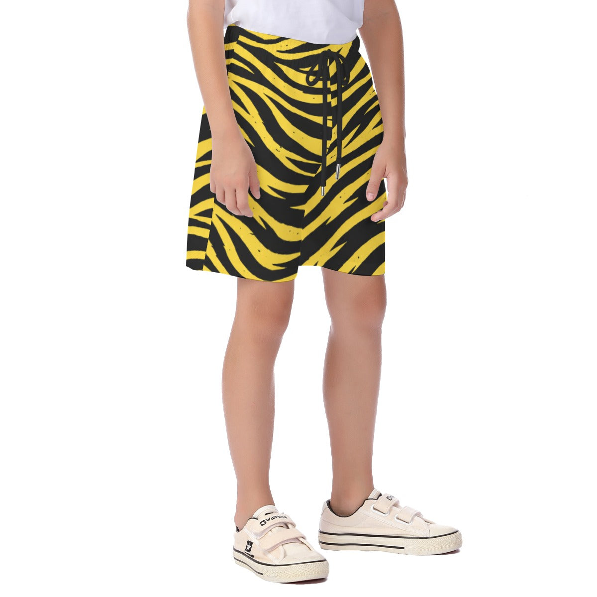 Pittsburgh Football Yellow Black Zebra Kid's Beach Shorts