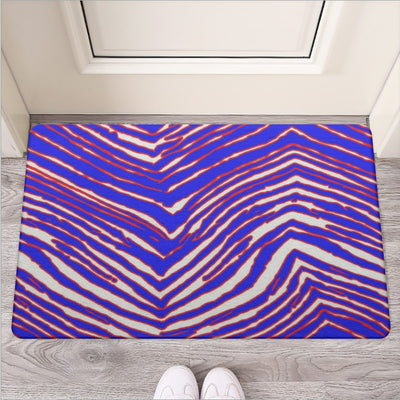 Buffalo football Door Mat | Rubber – Red Blue White Zebra Game Day Style – fan gear, lightweight game day shirt, image 1.0