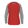 Firebrick Chicago Hockey Crow My Goodness Shirt – Funny Red and Gray Long Sleeve Raglan Game Day Tee