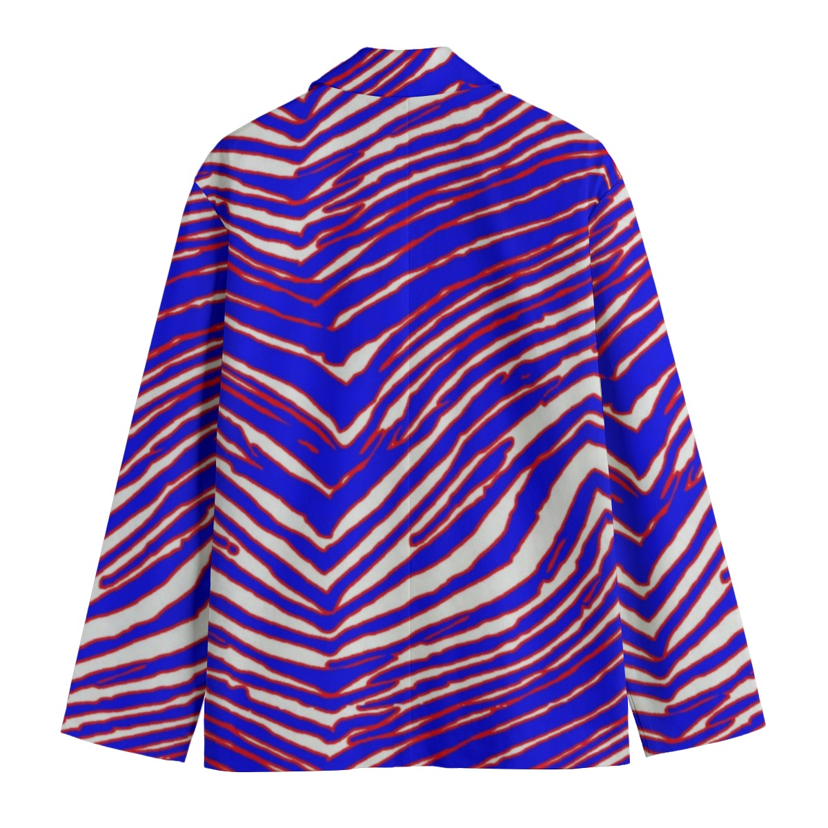 Buffalo Zebra Retro Game Day Blazer – Football Statement Jacket (Red Blue White)