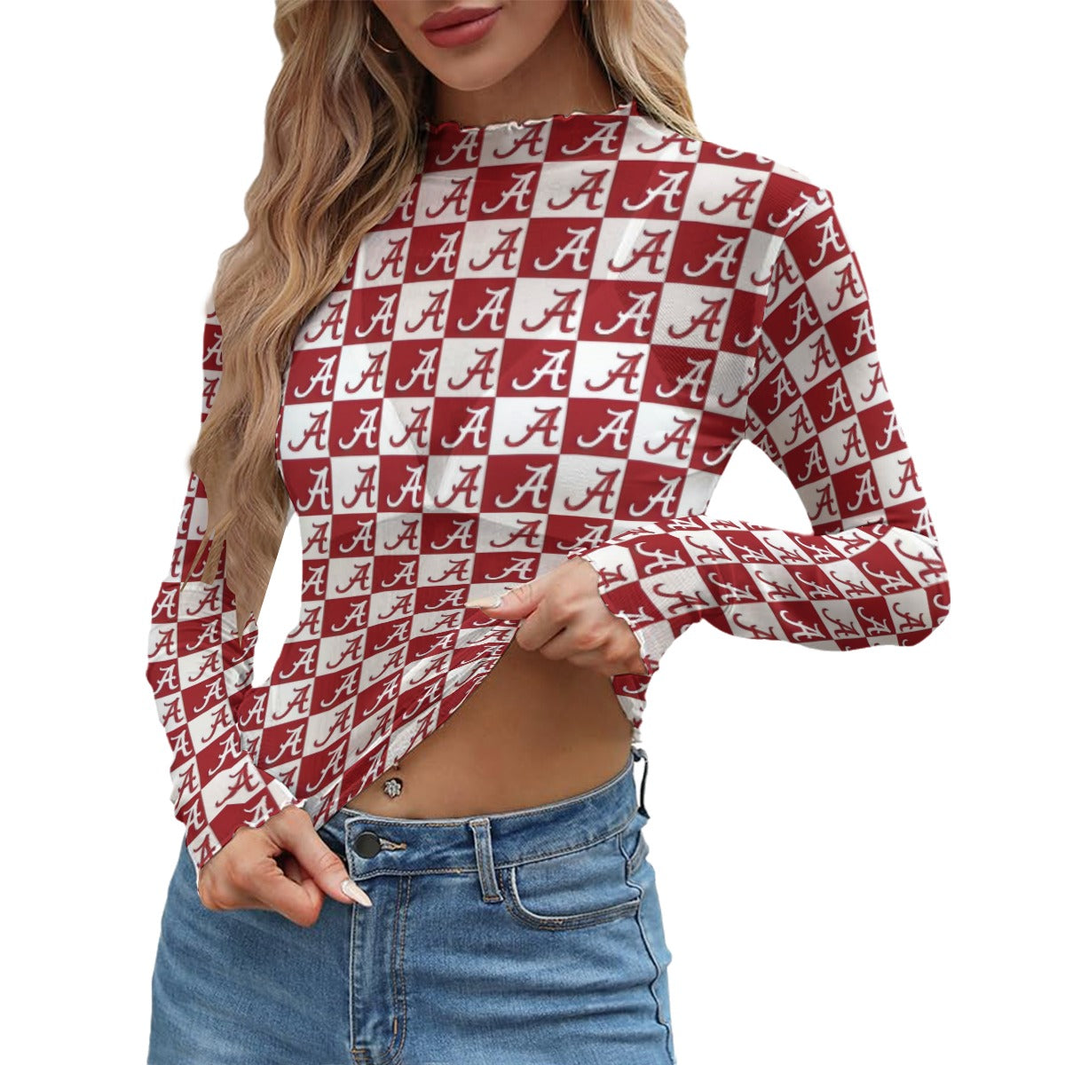 Alabama Crimson Tide Women's Mesh T-shirt White varsity sports apparel