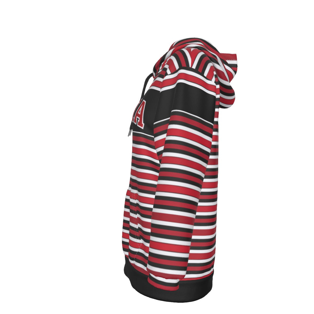 Georgia varsity Striped Women's Pullover Hoodie Red and Black College Football Sweatshirt