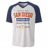 San Diego Division 619 T-Shirt – White Navy Orange Varsity Streetwear Tee – fan gear, game day outfit, image 1.0