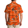 cincinnati-bengals-mens-hawaiian-shirt-150gsm black orange football fabric detail breathable