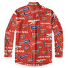 Arsenal FC Men's Casual Lapel Long Sleeve Shirt|125GSM Cotton