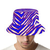 White Smoke Bucket Hat – Red Blue White Zebra Game Day Style