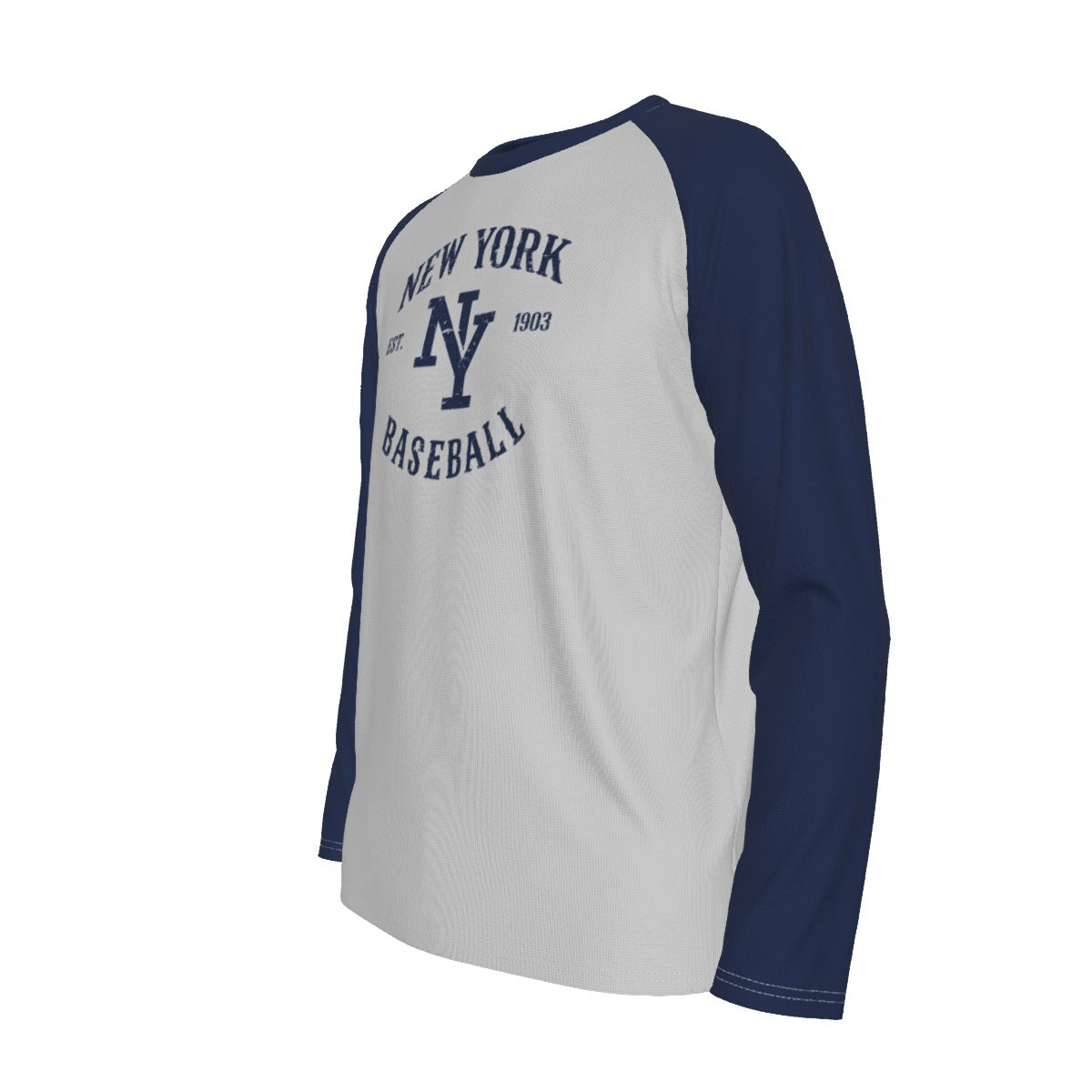 New York Long Sleeve Raglan Shirt – Vintage Baseball Varsity College Style Tee