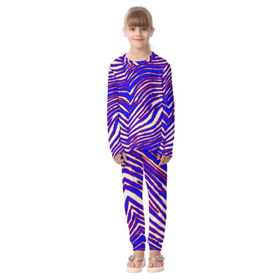 Buffalo football Kid's Pajamas Set – Red Blue White Zebra Game Day Style – lightweight game day shirt, breathable comfort wear, image 1.0
