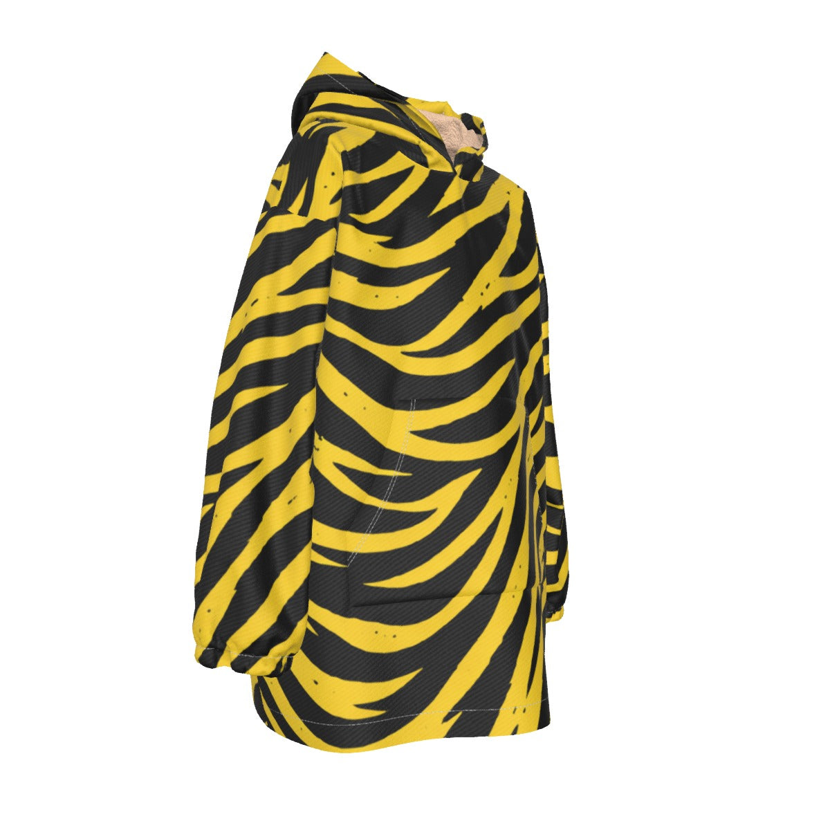 White Smoke Pittsburgh Football Yellow Black Zebra Kid's Sherpa Fleece Hoodie Blanket